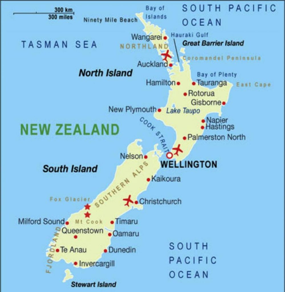 new zealand-airports-map
